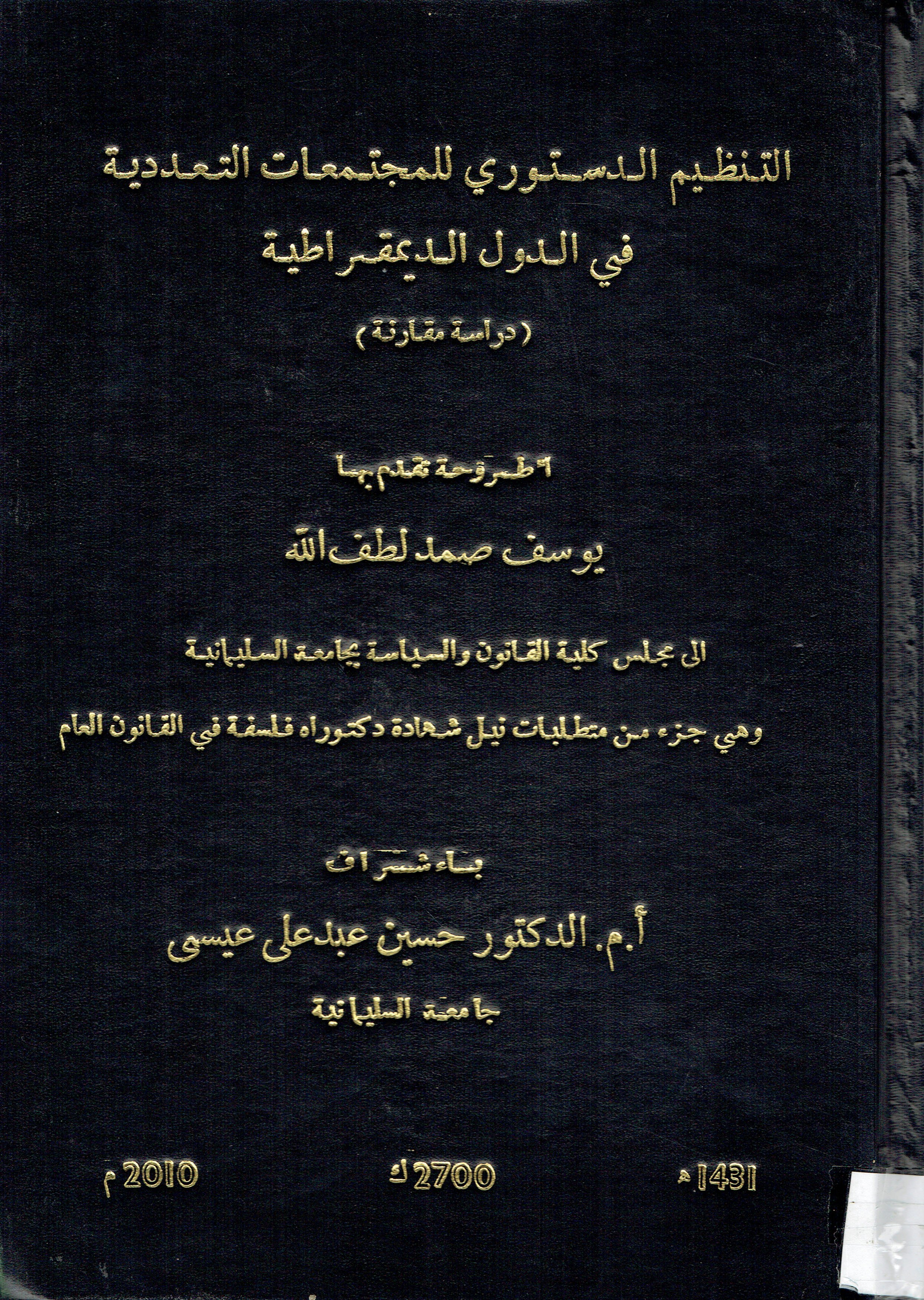 التنضيم الدستورى للمجتمعات التعددية في الدول الديمقراطية